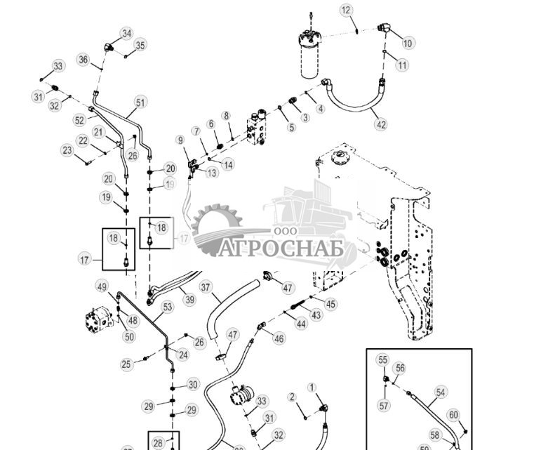 Возвратные трубопроводы охладителя гидравлического масла - ST879604 256.jpg